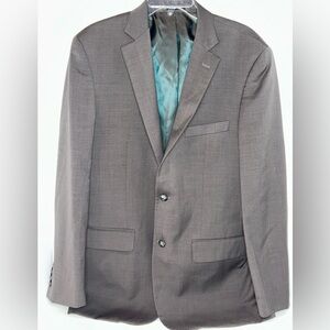 Pronto‎ Uomo mens taupe 100% wool 2 button suit jacket blazer size 42L Waist 36